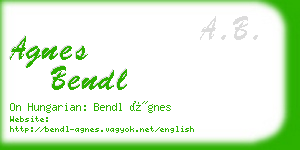 agnes bendl business card